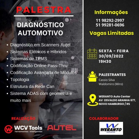 Palestra Técnica Diagnóstico Automotivo WCV Tools Autel